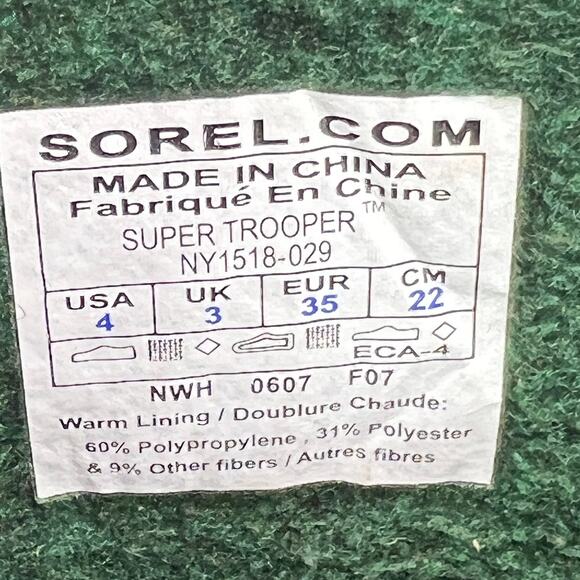 Sorel Super Trooper Black Waterproof Winter Snow Boot Women's 6 - Picture 7 of 7